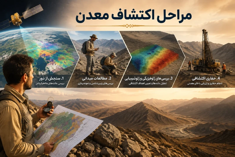 بررسی کامل مراحل اکتشاف معدن