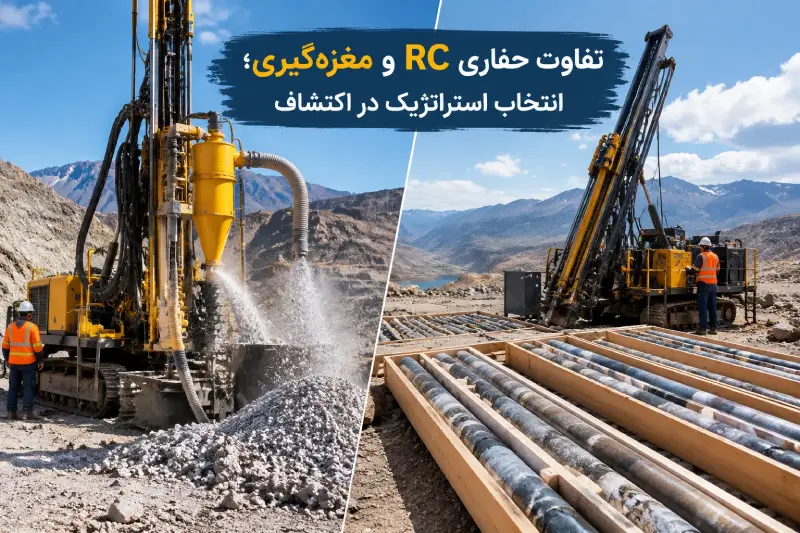 مقایسه و تفاوت حفاری RC و مغزه گیری الماسی در اکتشاف معدن