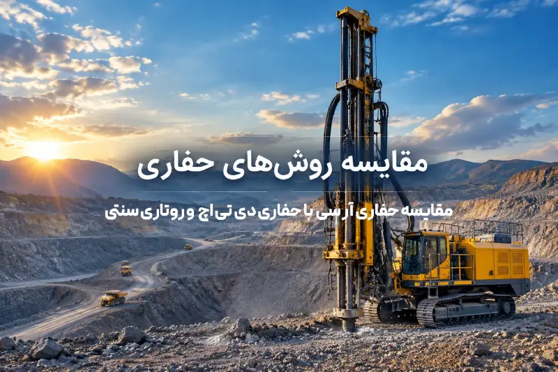 مقایسه حفاری RC با حفاری DTH و روتاری سنتی در سایت معدنی بهسازان فرنود حفار