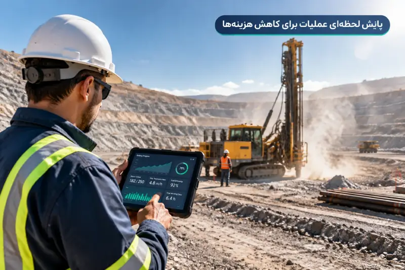 ناظر معدن در حال پایش دیجیتال عملکرد دکل حفاری RC برای کنترل هزینه‌ها
